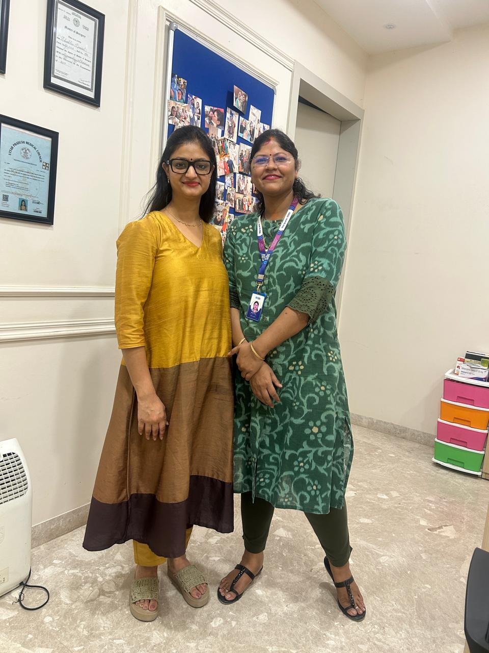 A shared moment at the clinic