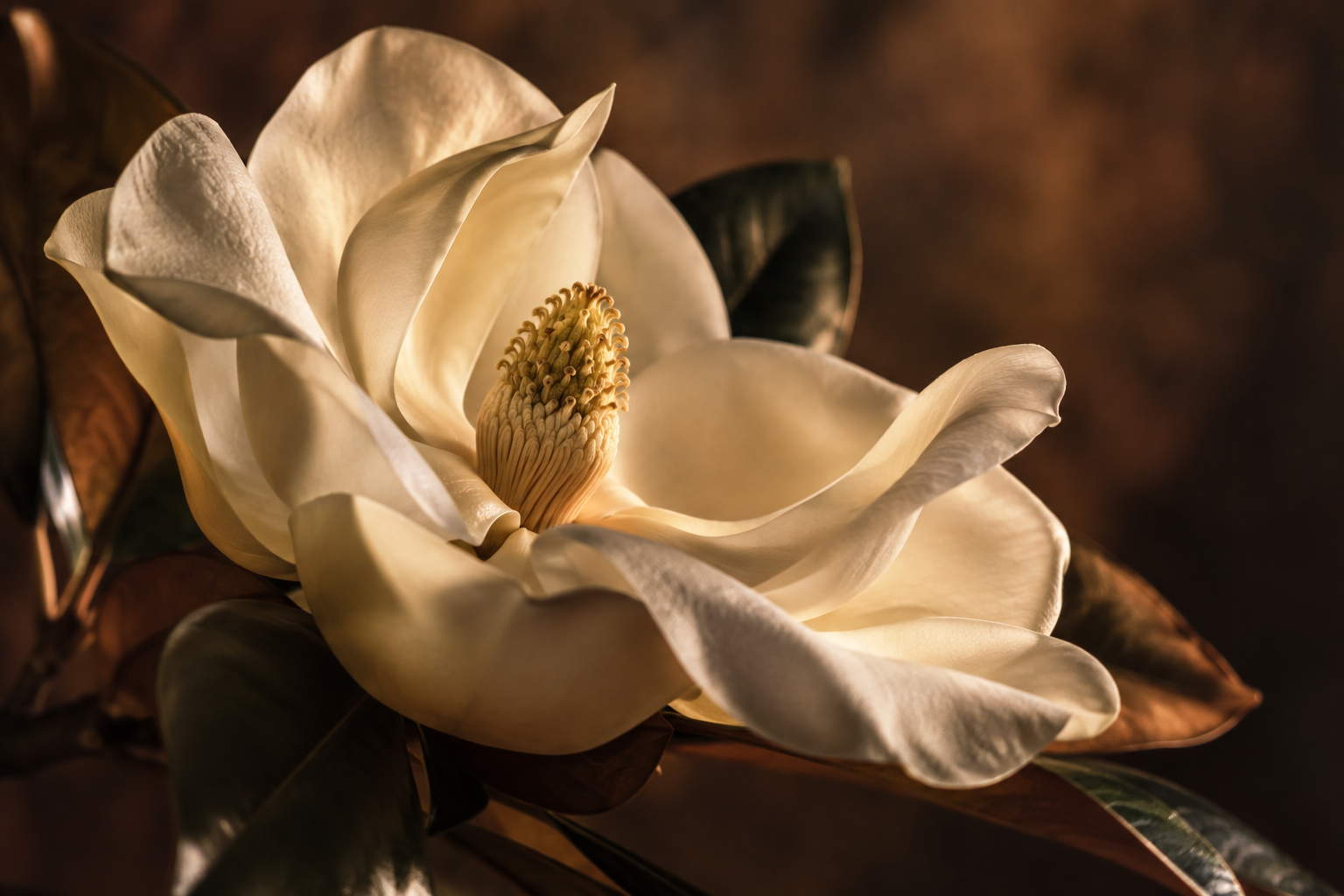 An ivory magnolia in bloom